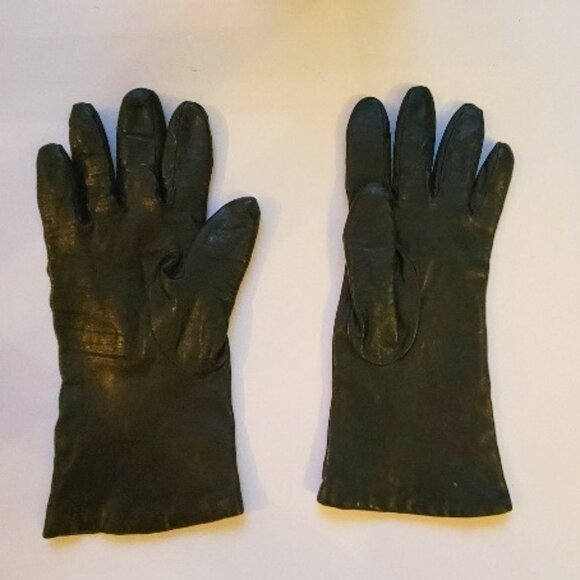 WOMEN LEATHER GLOVES SIZE 7 1/2 WORN - Picture 1 of 4